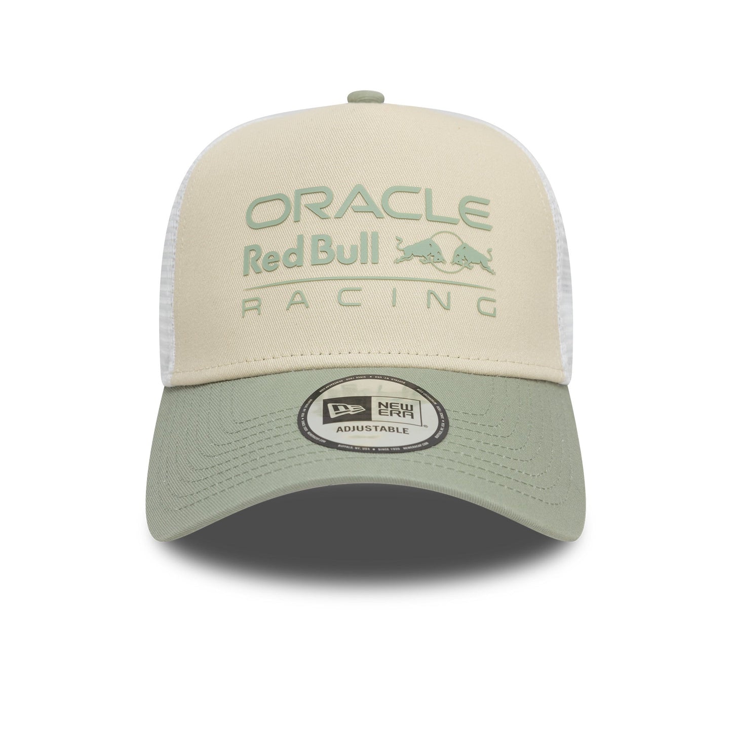 Cappellino da camionista Oracle Red Bull Racing F1 New Era Unisex Seasonal E-Frame Light Beige 2025