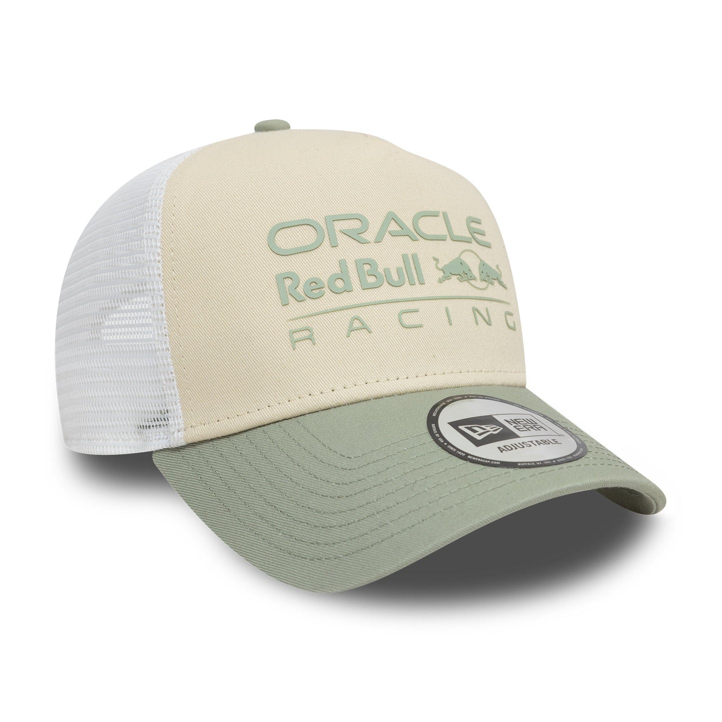 Cappellino da camionista Oracle Red Bull Racing F1 New Era Unisex Seasonal E-Frame Light Beige 2025