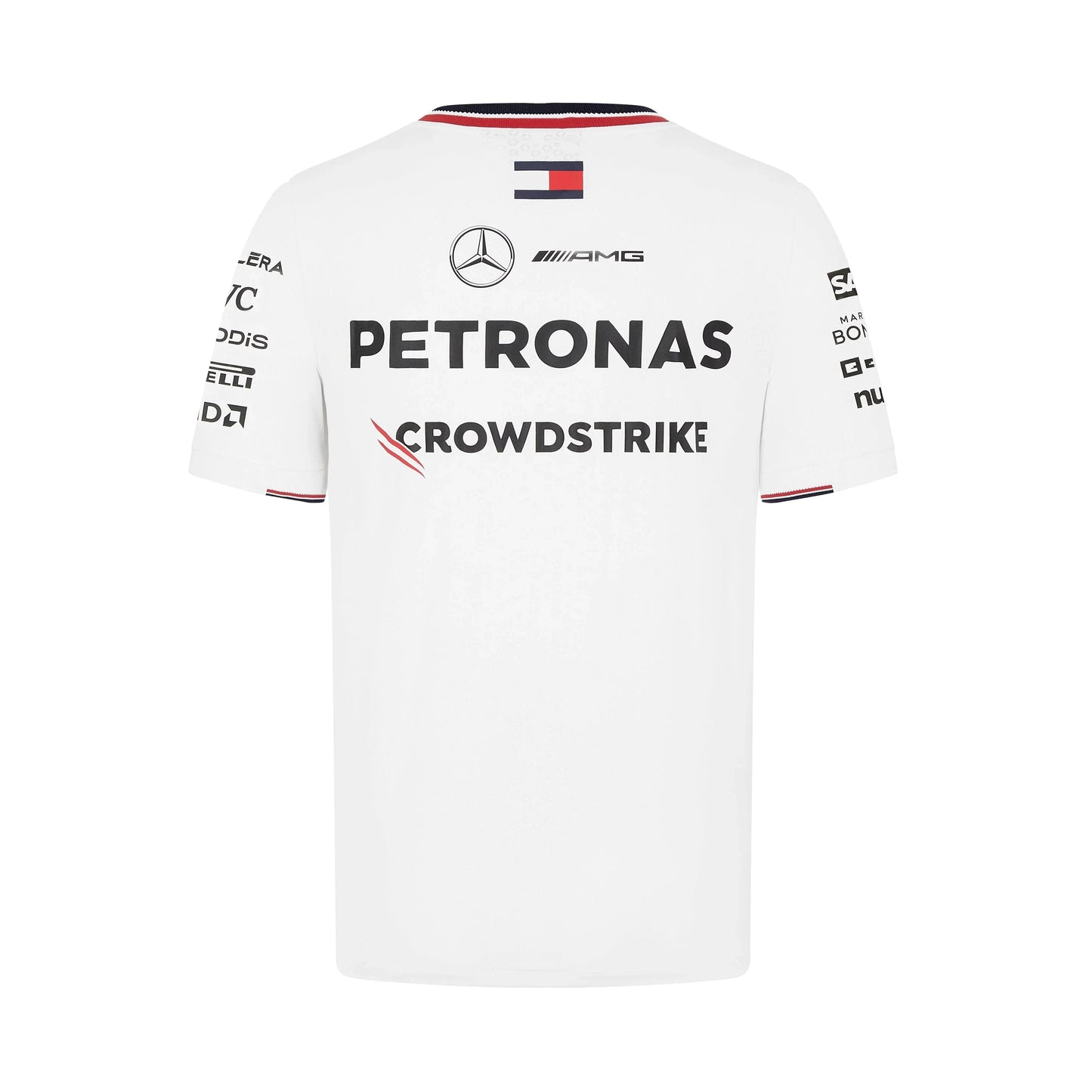 Mercedes AMG Petronas F1 Team Mens White T-shirt 2024