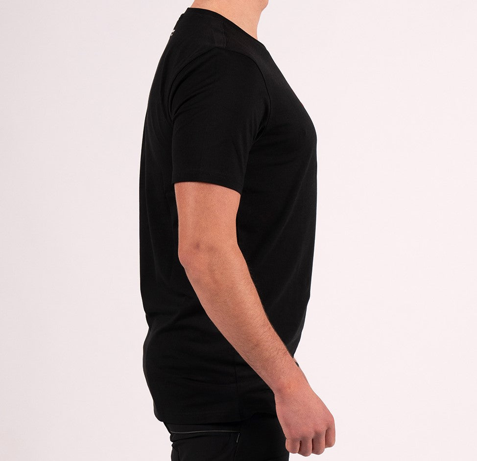 T-shirt nera essenziale da uomo Haas F1 Team Roundel Centre