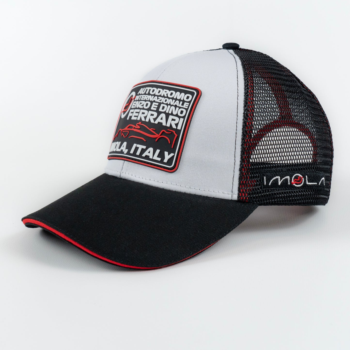 Imola Circuit Logo Rubber Patch Unisex White and Black Hat