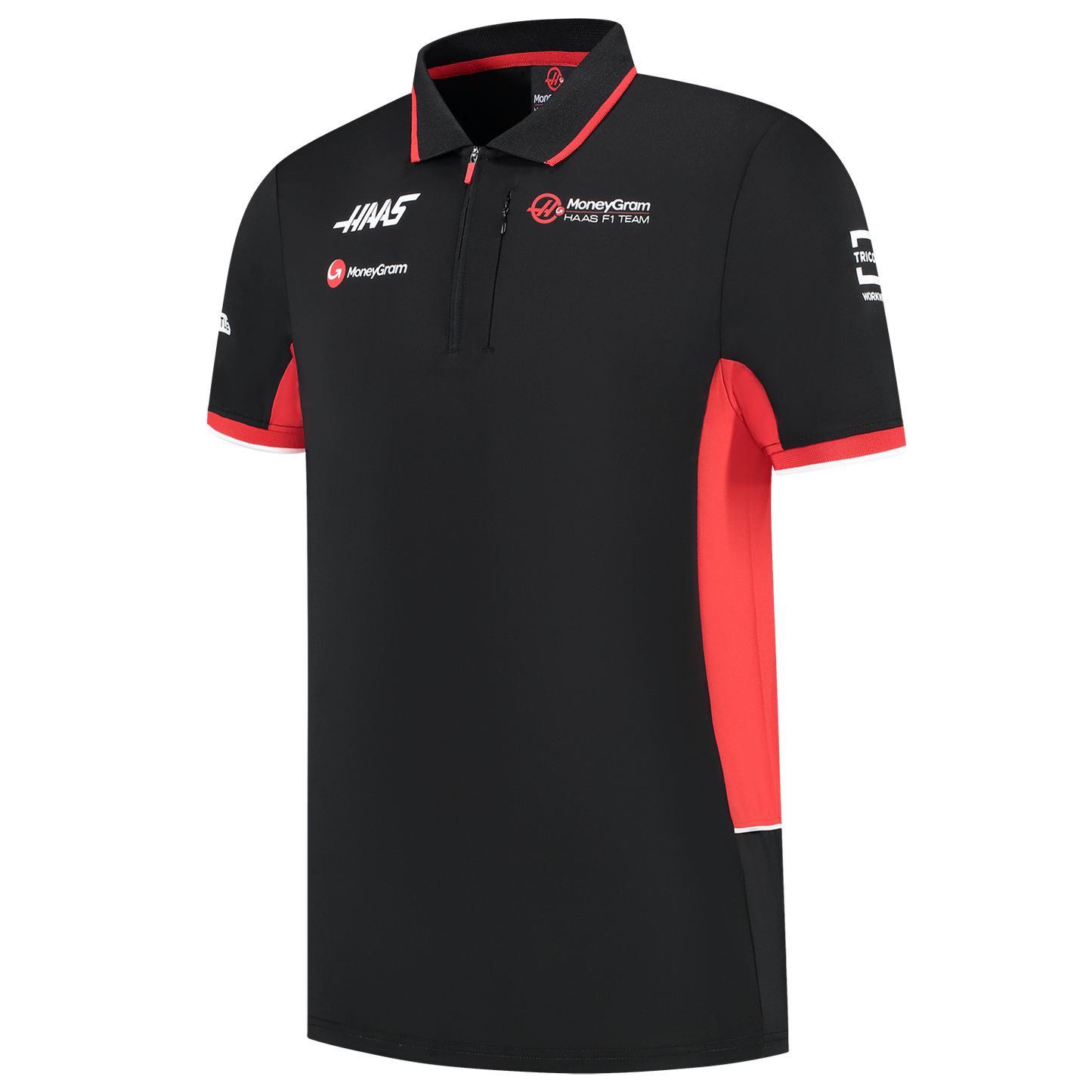Polo nera aderente da uomo Haas F1 Team