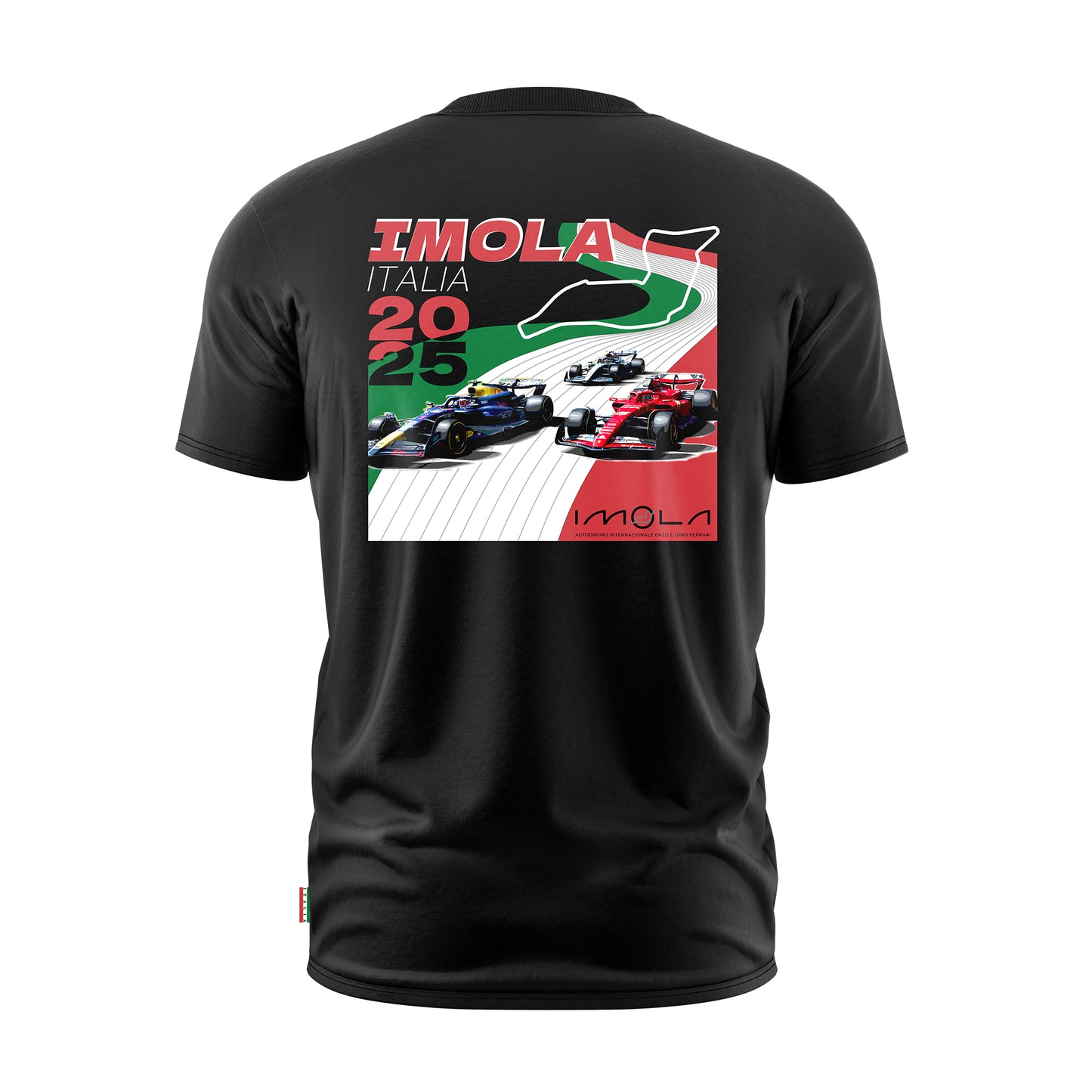 Imola Circuit Track Italy Flag Men's Black T-Shirt