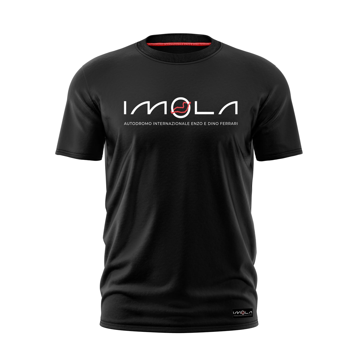 Maglietta nera da uomo con calendario gare di Formula 1 del circuito di Imola 2025