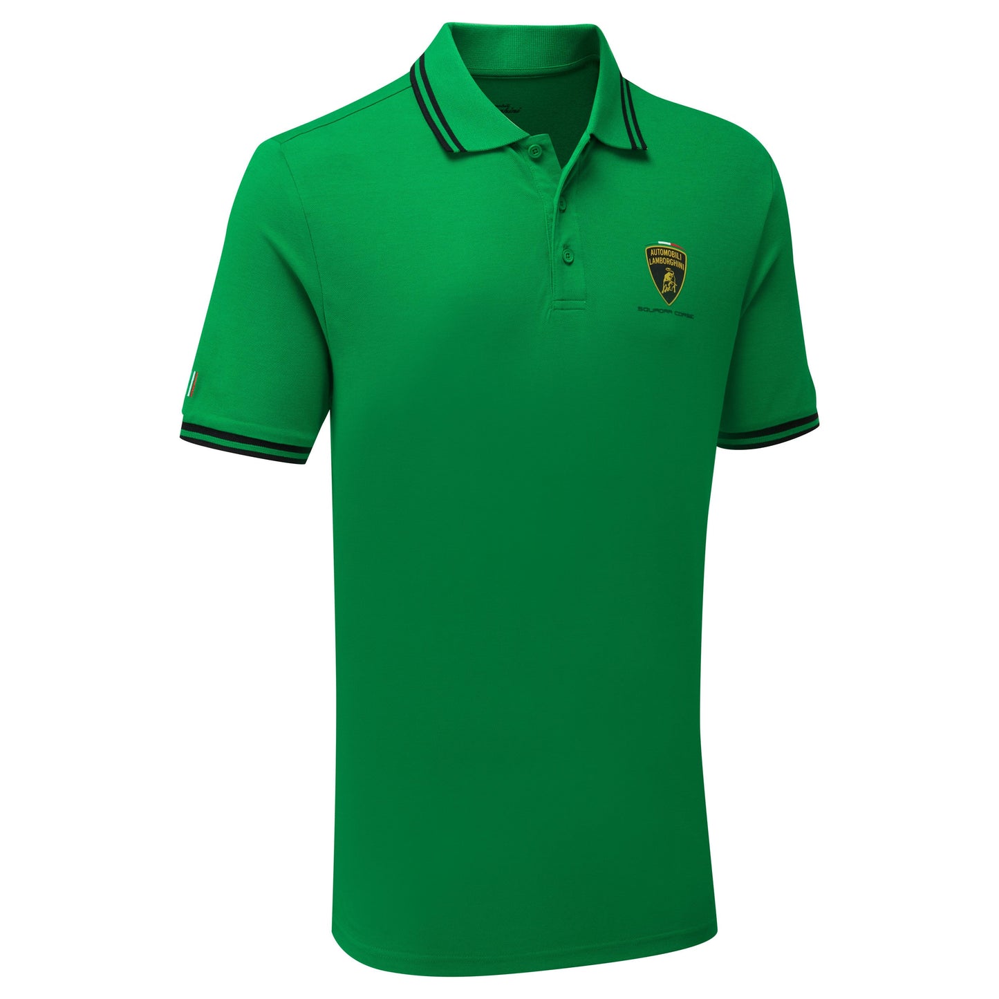 Automobili Lamborghini Squadra Corse Men's Green Travel Polo Shirt