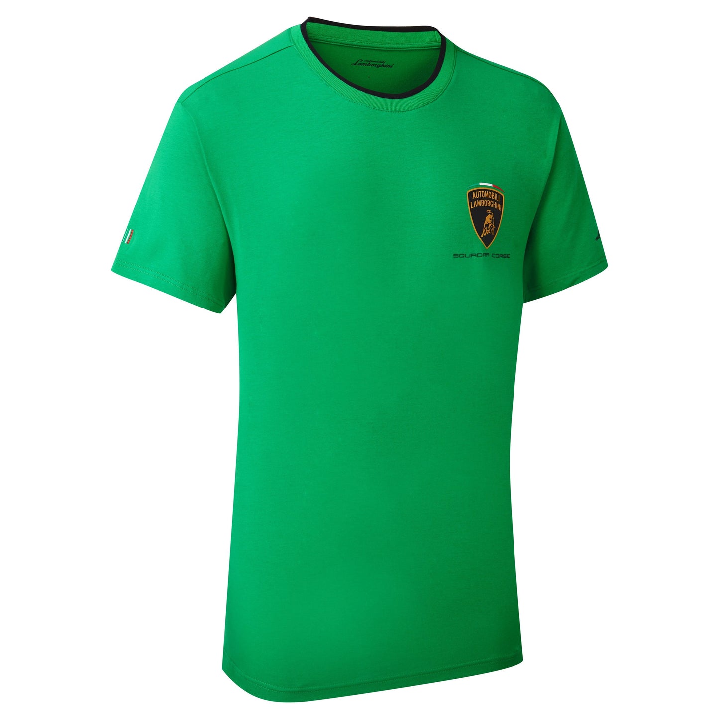 T-shirt verde da viaggio da uomo Automobili Lamborghini Squadra Corse