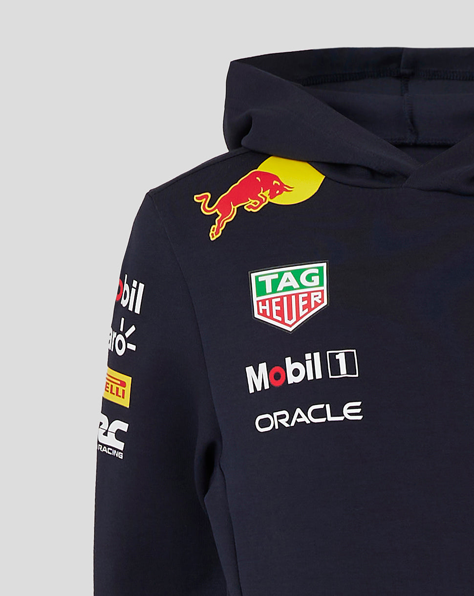 Felpa con cappuccio Red Bull Racing F1 Juniors Replica Pullover a maniche lunghe Night Sky Blue