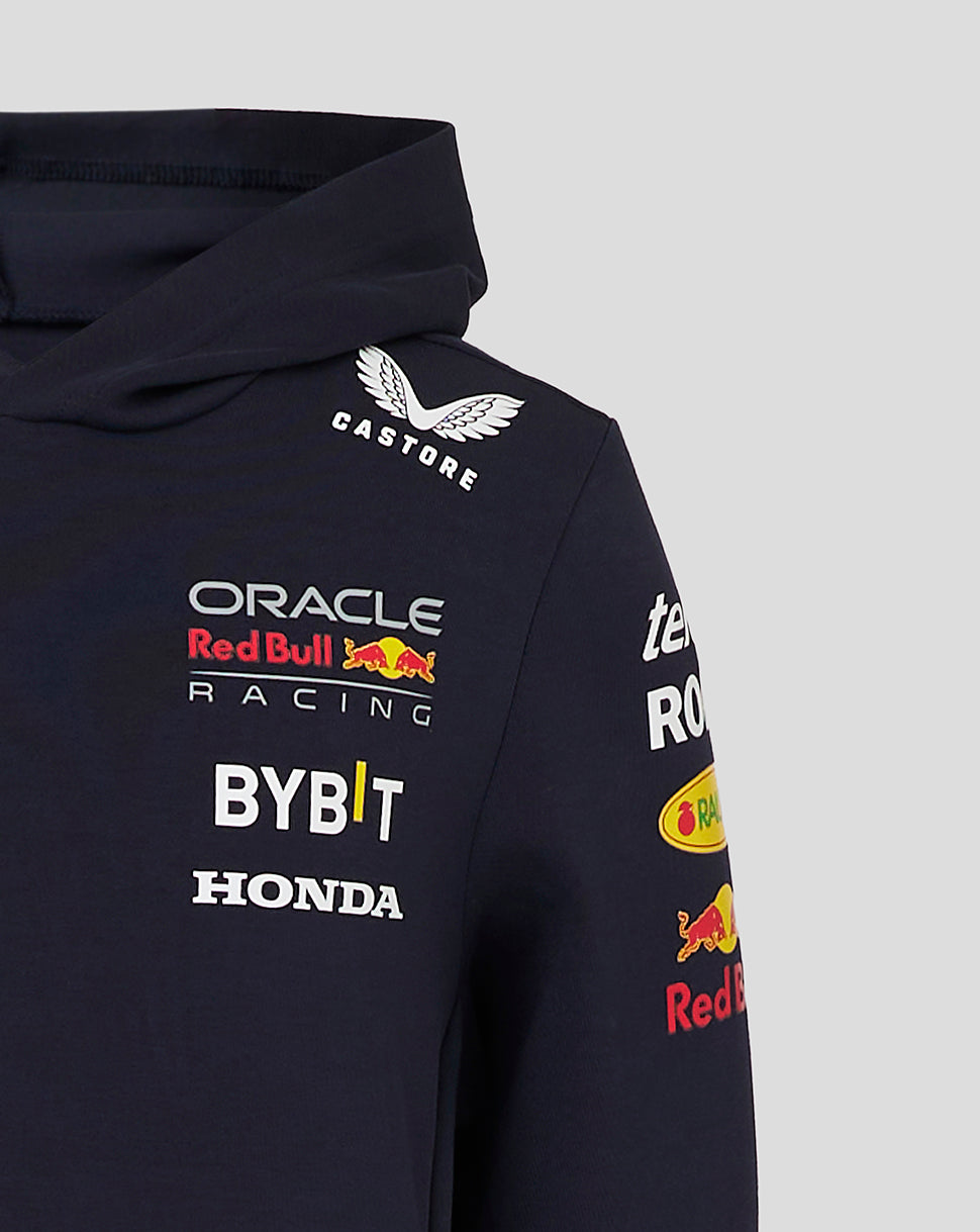 Felpa con cappuccio Red Bull Racing F1 Juniors Replica Pullover a maniche lunghe Night Sky Blue