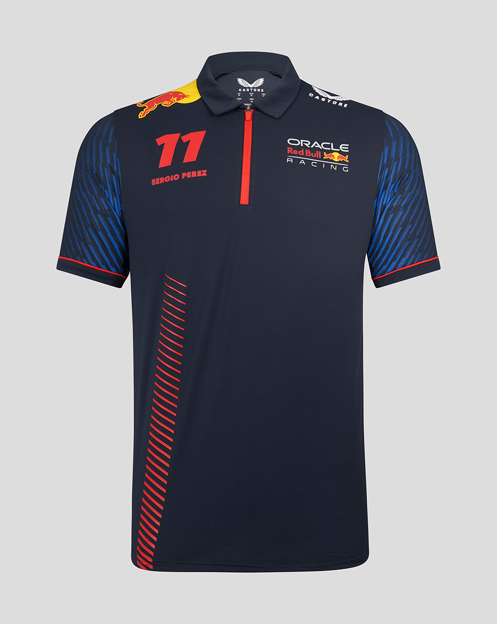 Polo a maniche corte blu notte Oracle Red Bull Racing F1 Driver Sergio "Checo" Perez da uomo