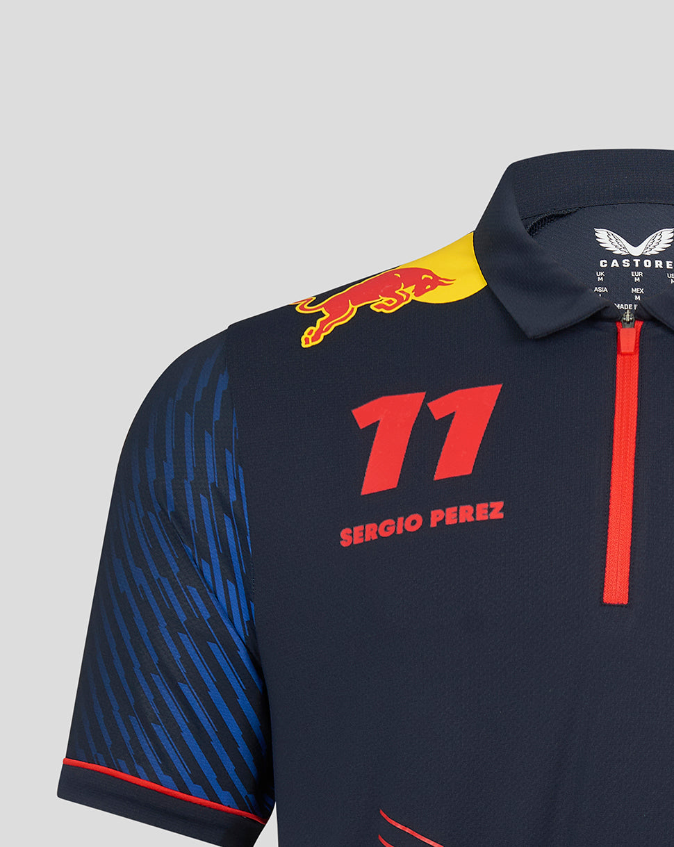 Polo a maniche corte blu notte Oracle Red Bull Racing F1 Driver Sergio "Checo" Perez da uomo