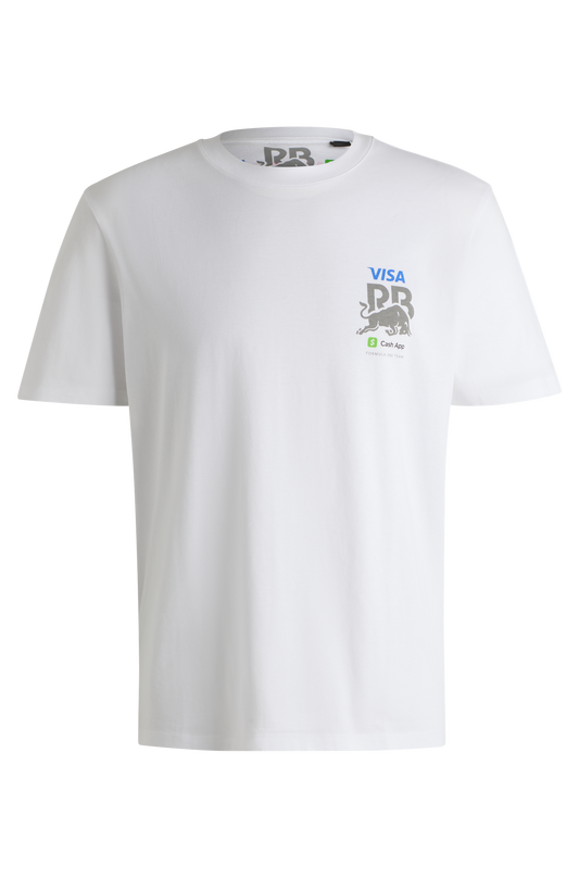 T-shirt bianca da uomo Hugo Boss Core Fanwear del team RB F1 di Visa Cash App