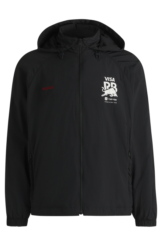 Giacca sportiva nera da uomo Hugo Boss Fanwear del team RB F1 di Visa Cash App