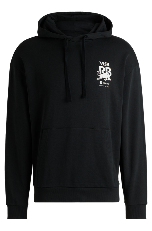 Felpa con cappuccio nera da uomo Hugo Boss Core Fanwear del team RB F1 di Visa Cash App