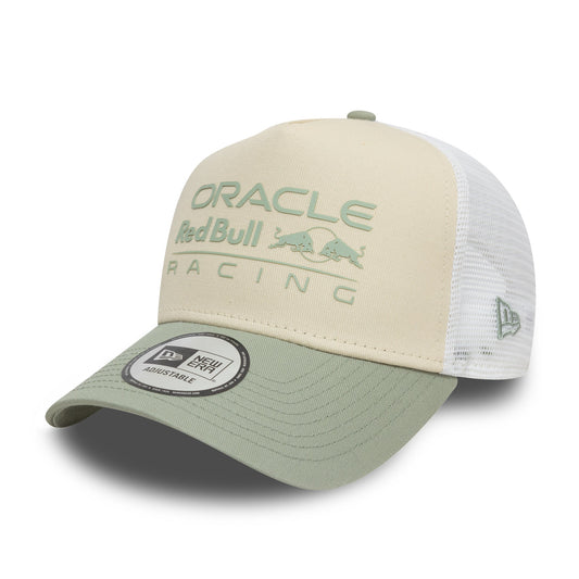 Oracle Red Bull Racing F1 New Era Unisex Seasonal E-Frame Light Beige Trucker Hat 2025