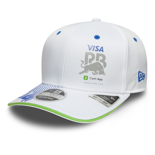 Cappello unisex New Era 9Seventy Stretch Snap, bianco, con chiusura a scatto, Visa Cash App RB F1 Team 2025