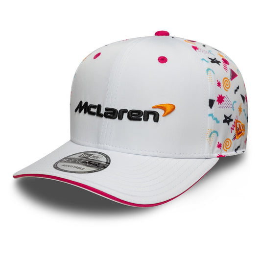 Cappellino elasticizzato unisex Miami 9Seventy della McLaren F1 Team New Era, bianco, 2025