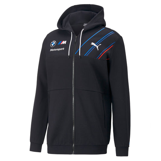 Felpa con cappuccio nera con zip intera da uomo BMW Motorsport F1 Team