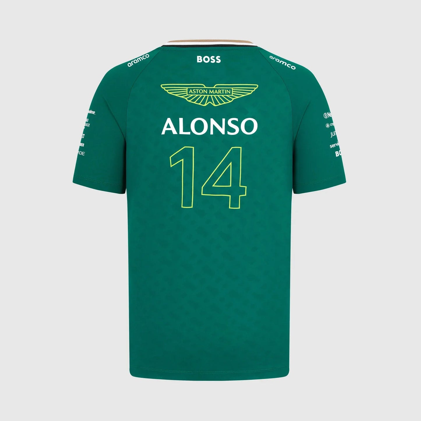 Aston Martin F1 Team Uomo Pilota Fernando Alonso Pilota Maglietta Verde 2024