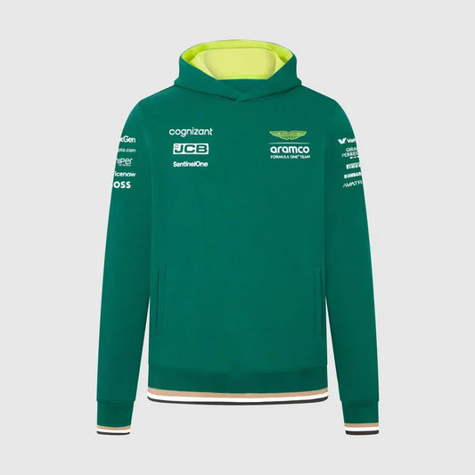 Felpa con cappuccio da uomo Aston Martin F1 Team verde 2024