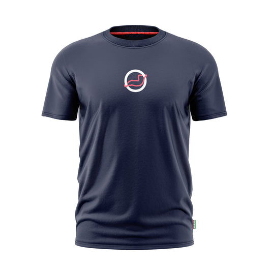 T-shirt da uomo blu navy con statistiche del circuito di Formula 1 di Imola 