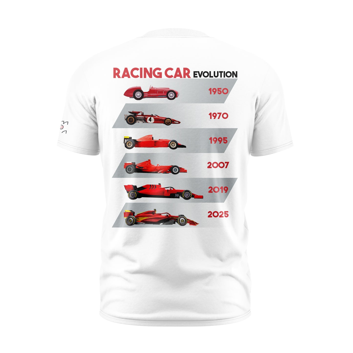 T-shirt bianca da uomo Imola Circuit Racing Car Evolution 