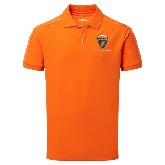 Polo da viaggio arancione da uomo Automobili Lamborghini