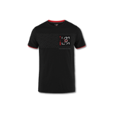 T-Shirt Nera con inserto pattern Autodromo