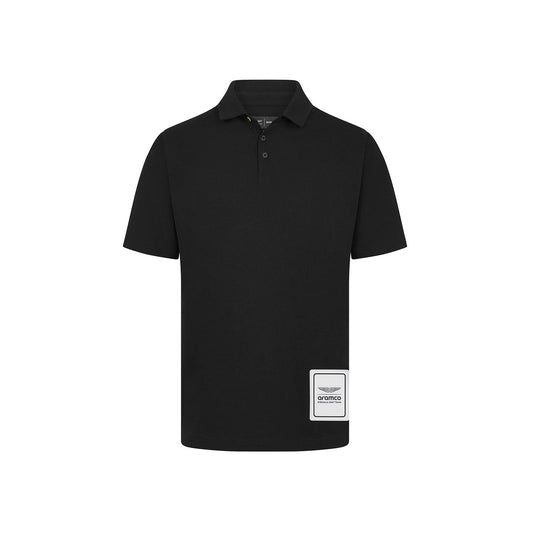 Polo nera con logo da uomo Aston Martin F1 Team 2024